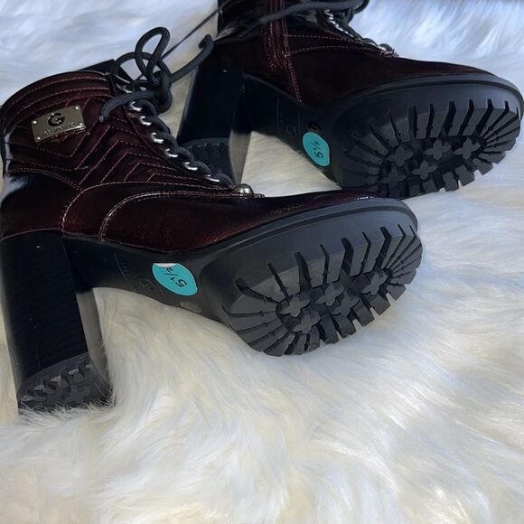 Guess GBG Los Angeles Fashion Heels Burgundy Boots. NWT - Picture 7 of 8